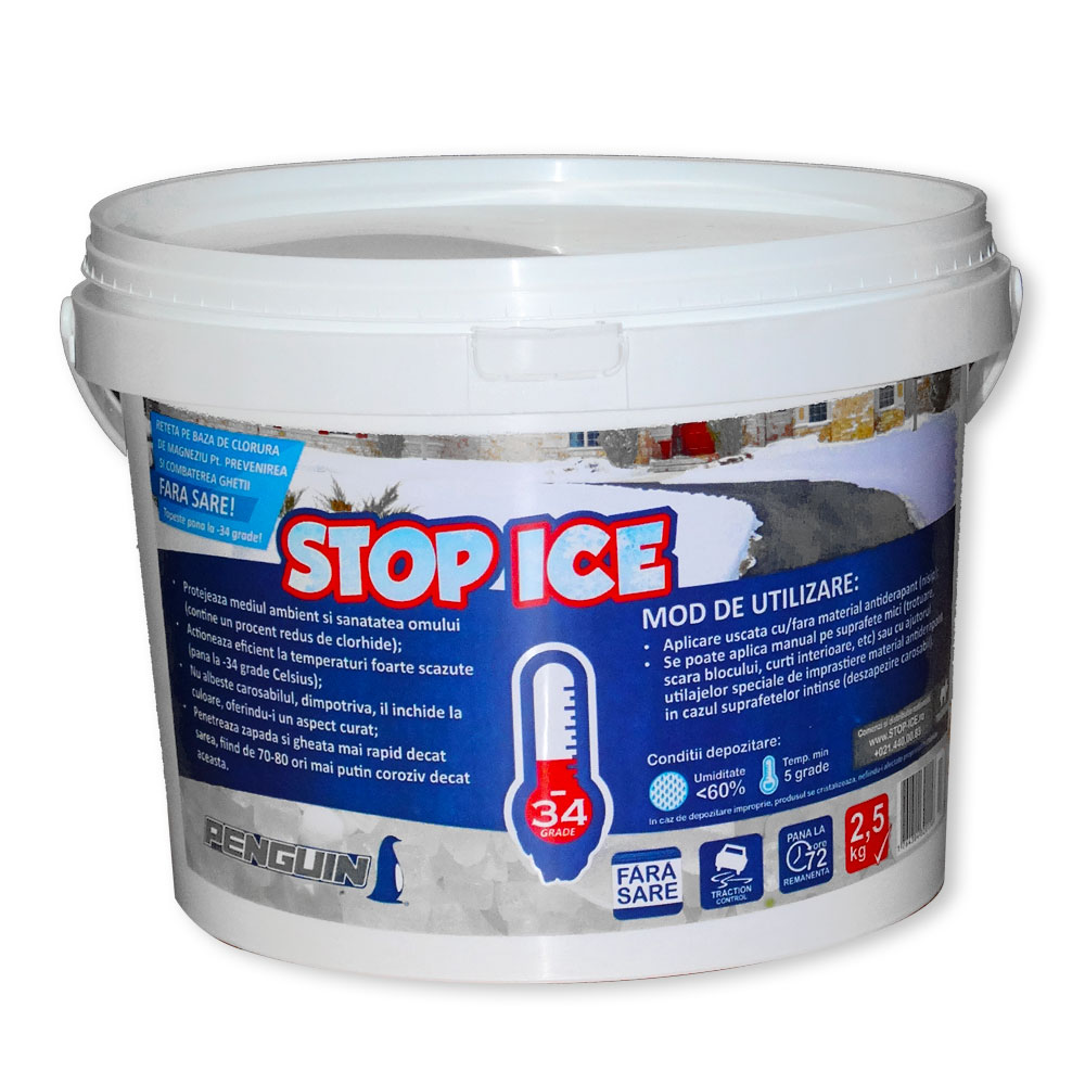 Produs biodegradabil pentru prevenirea si combaterea ghetii (Penguin STOP ICE 2.5kg)